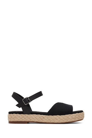 TOMS Abby Black Sandals In  Woven