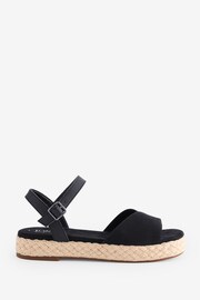 TOMS Abby Black Sandals In  Woven - Image 2 of 6