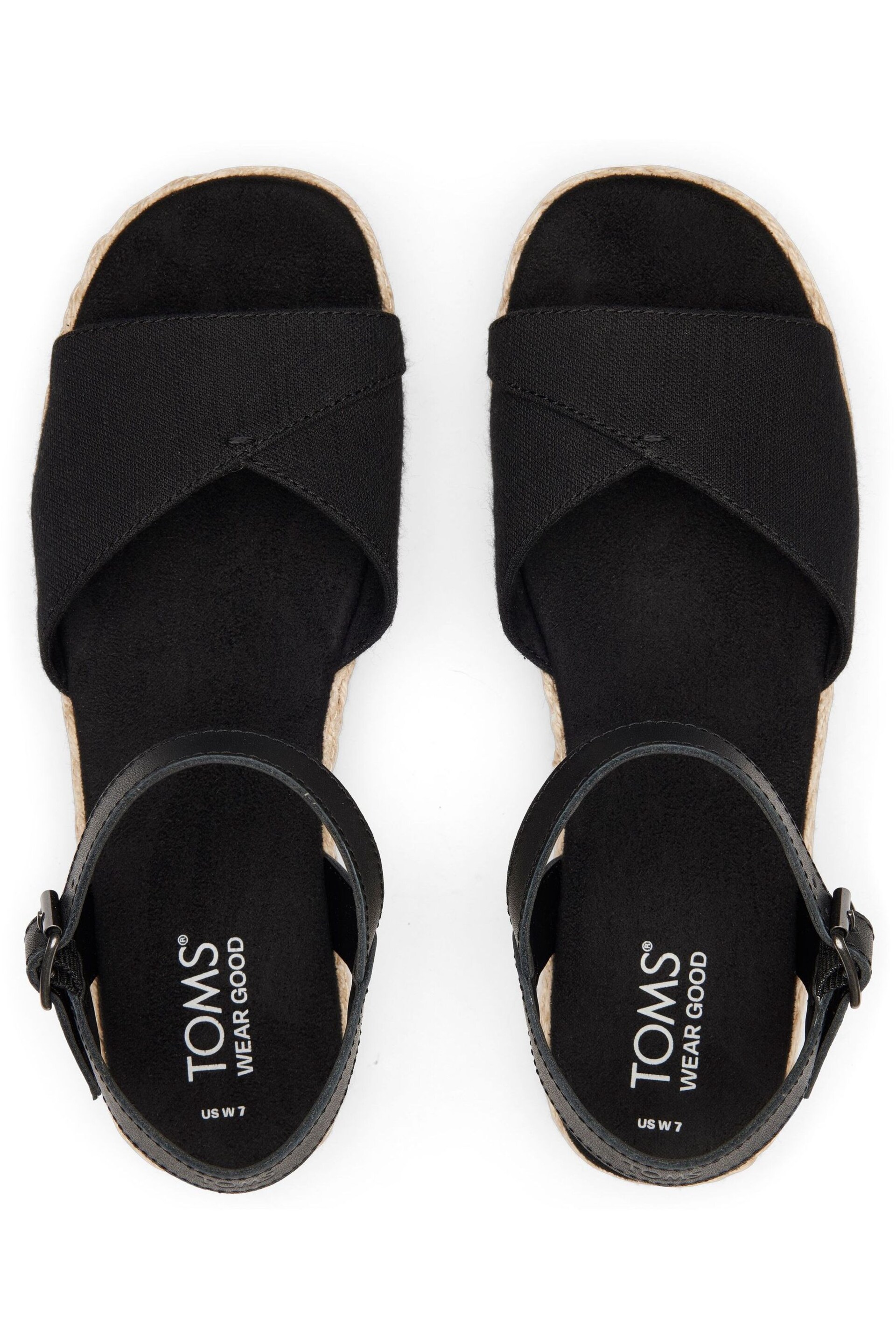 TOMS Abby Black Sandals In  Woven - Image 5 of 6