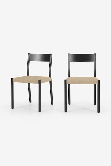 MADE.COM Black Set of 2 Rhye Dining Chair