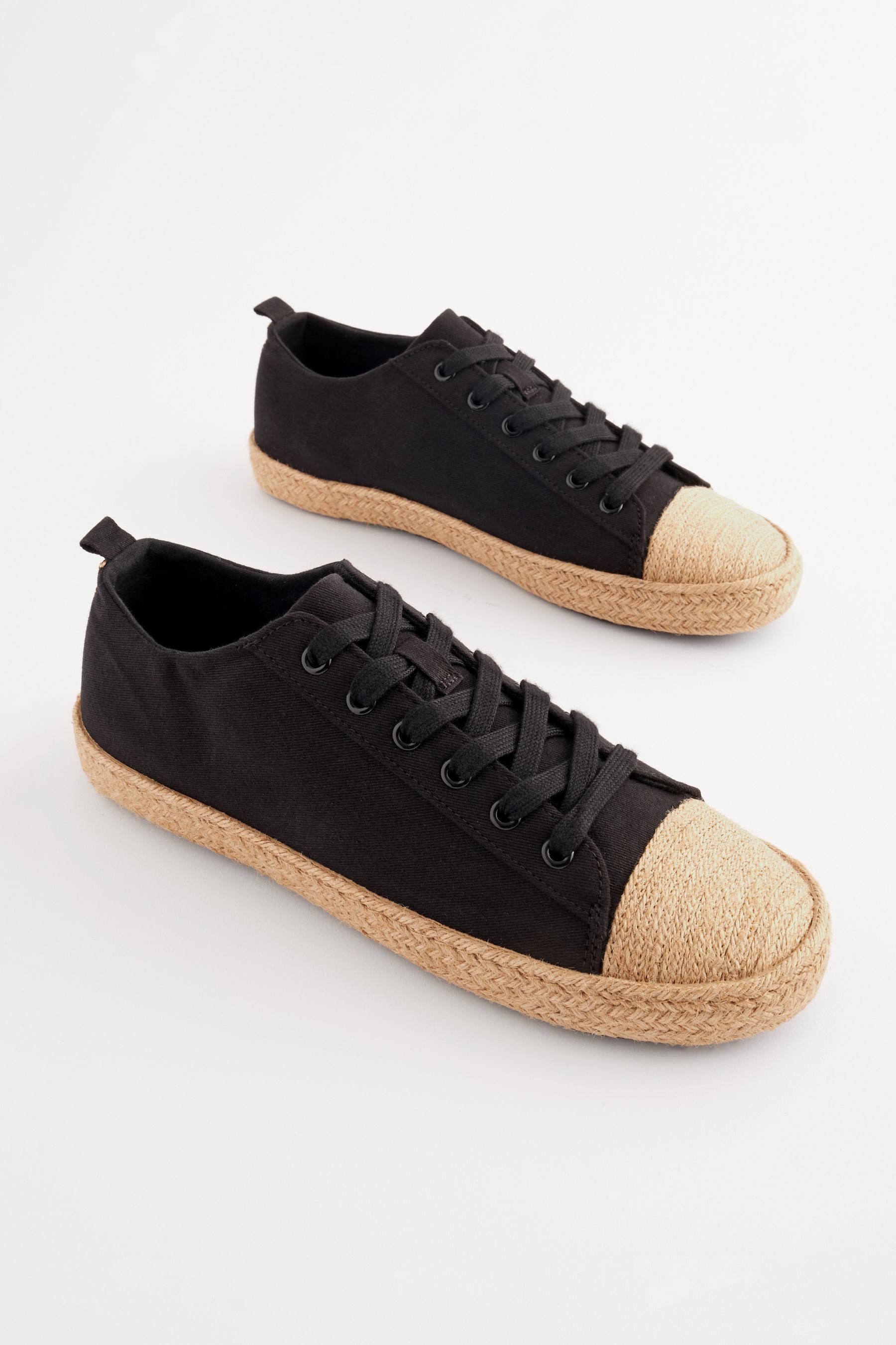 Lace up espadrille trainers top