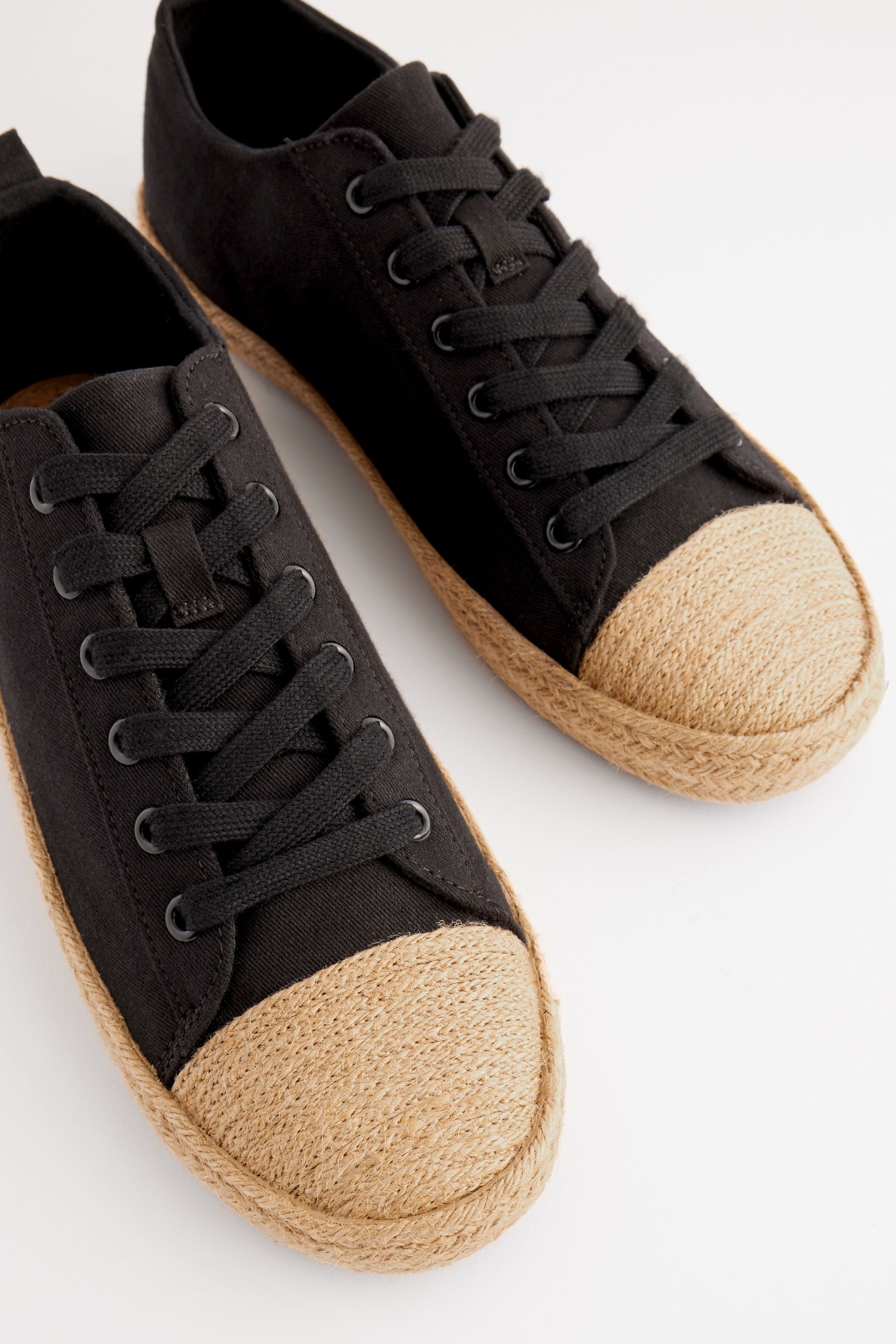 Lace up espadrille trainers sale