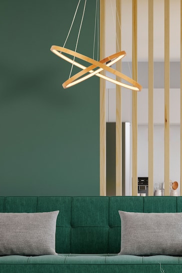 Searchlight Natural Osmunda Bamboo LED Ceiling Light