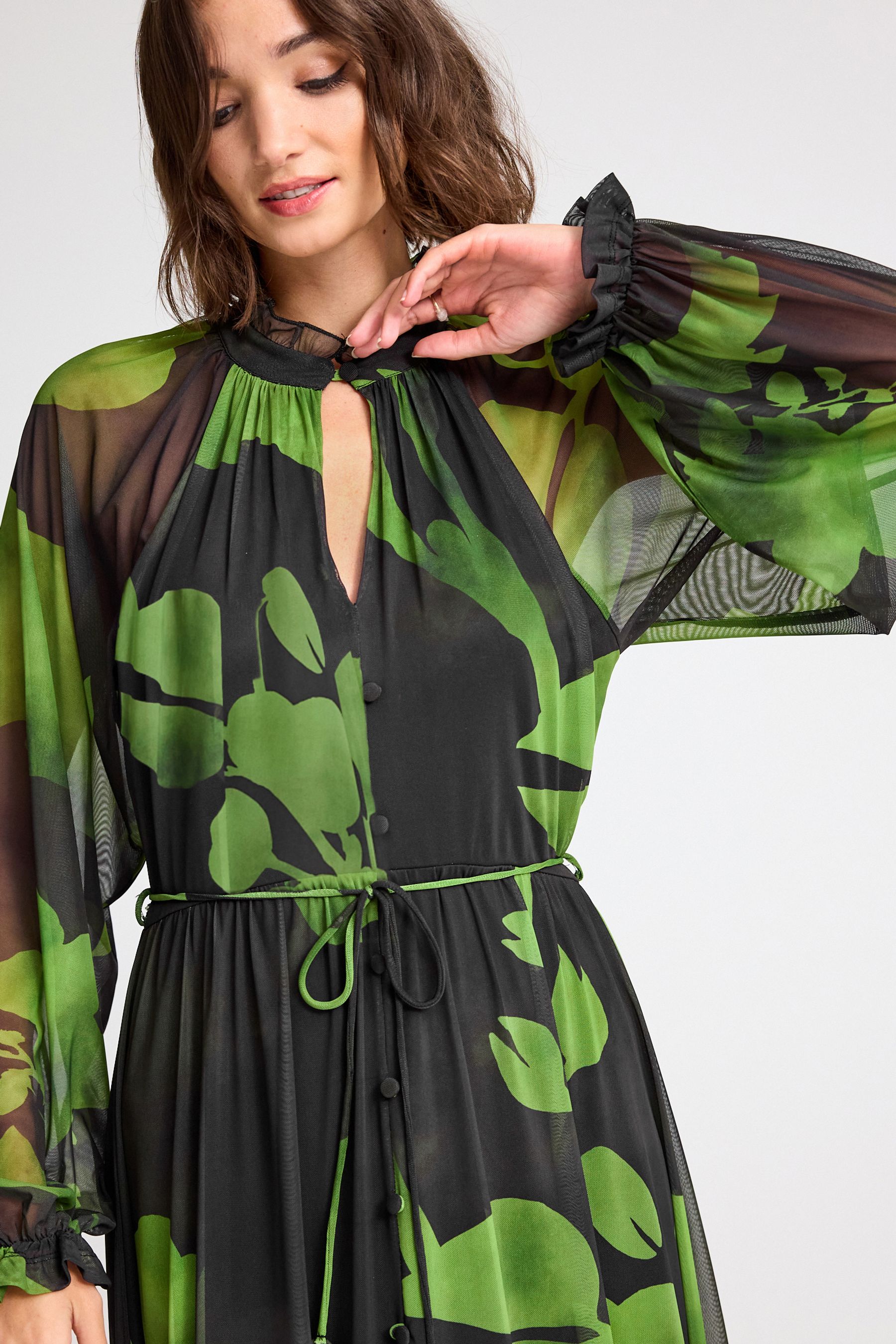 Long sleeve button outlet up maxi dress