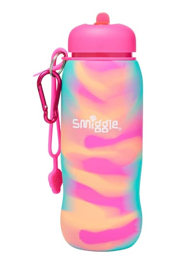 Smiggle Pink Vivid Silicone Roll Up Drink Bottle
