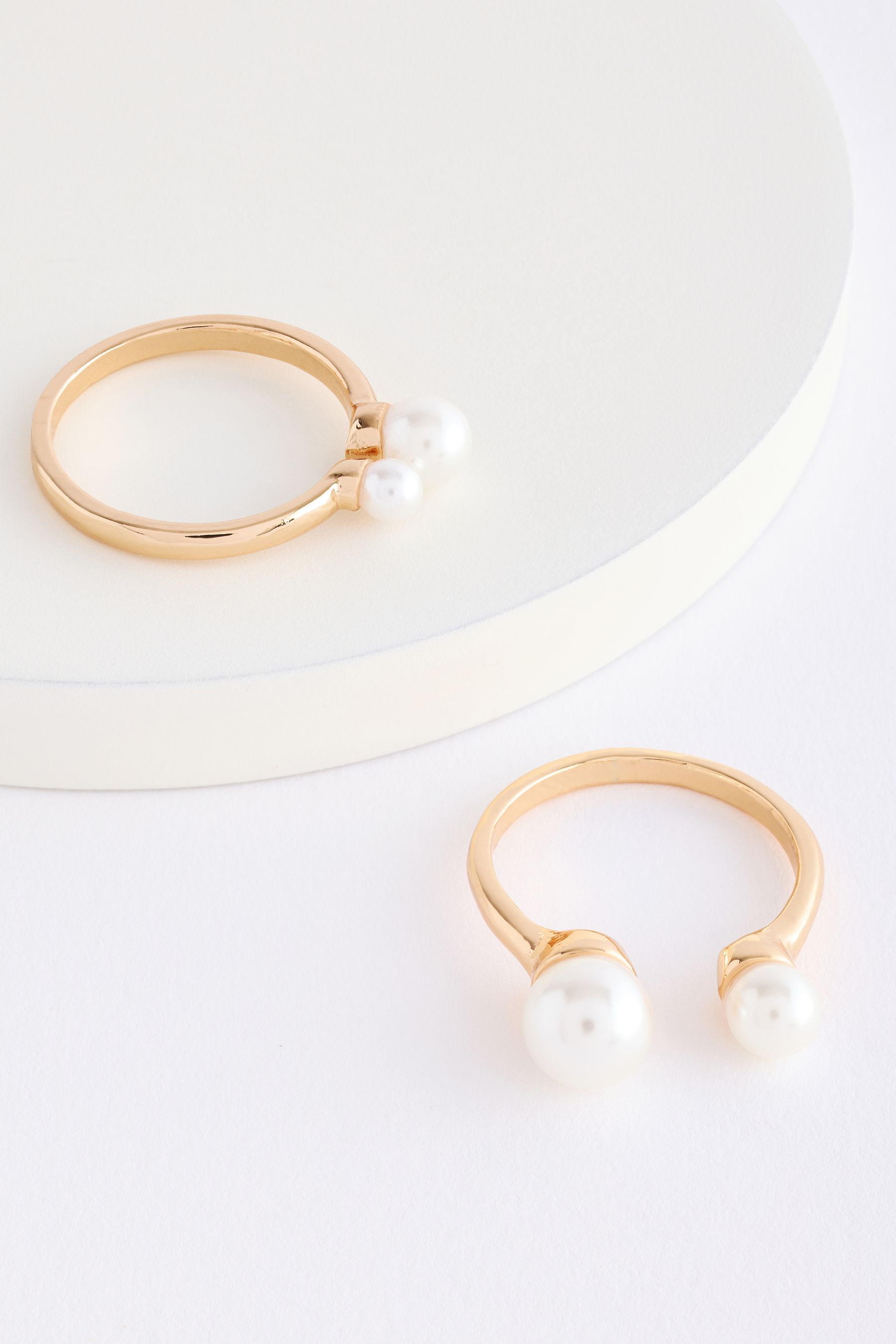 Buy Gold Tone Recycled Metal Pearl Ring Pack from Next Luxembourg