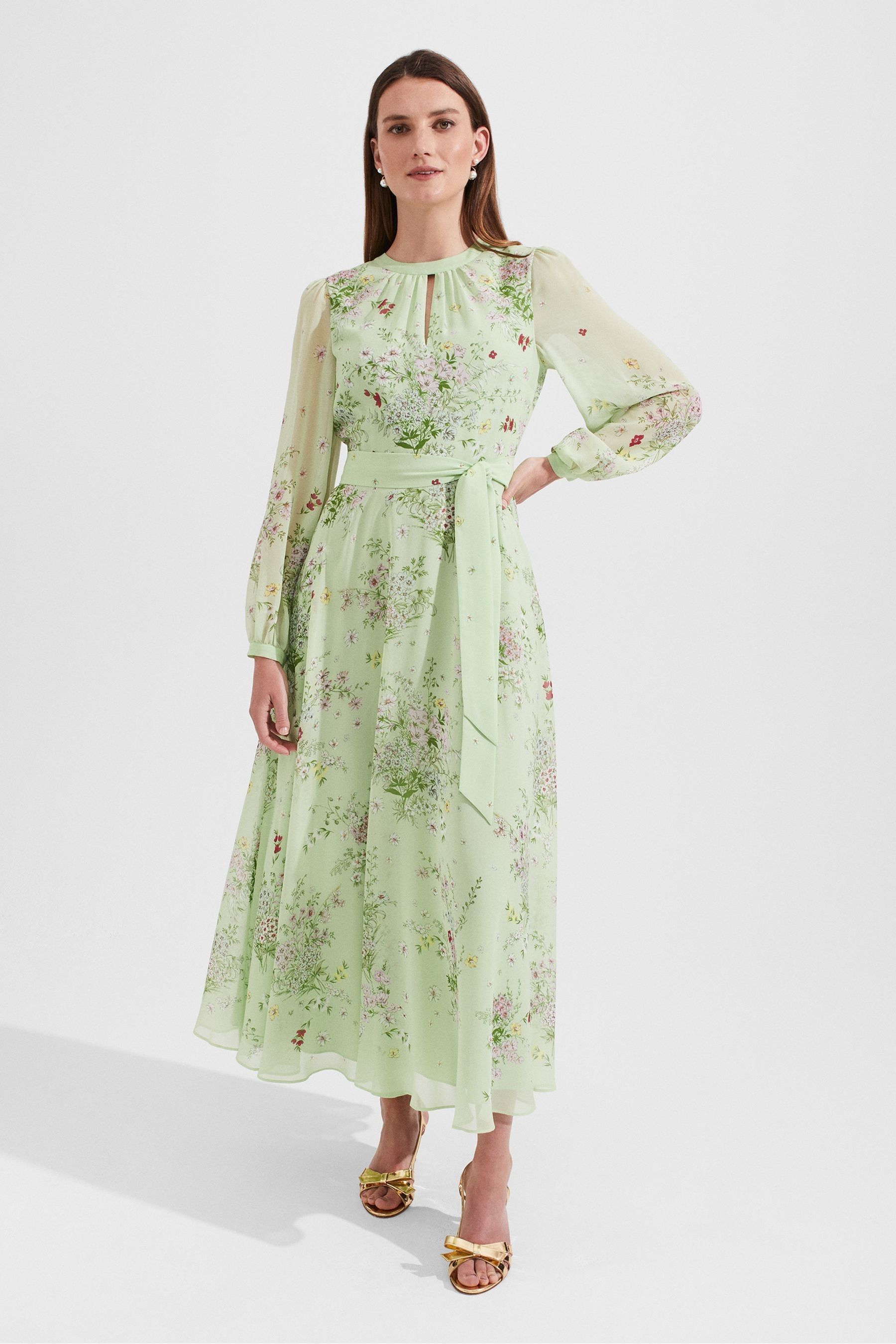 Buy Hobbs Green Leia Silk Dress from the Next UK online shop