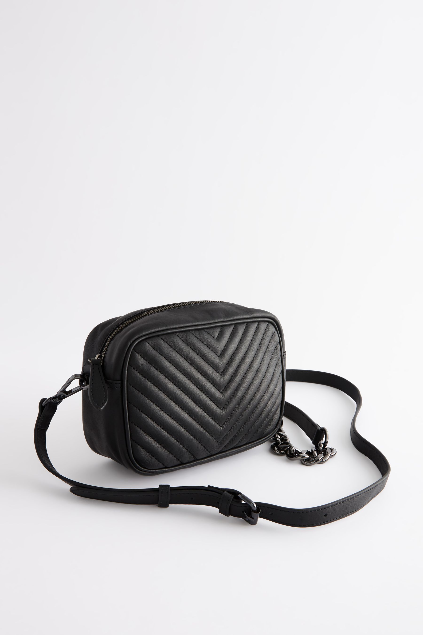 Small quilted leather camera bag sale
