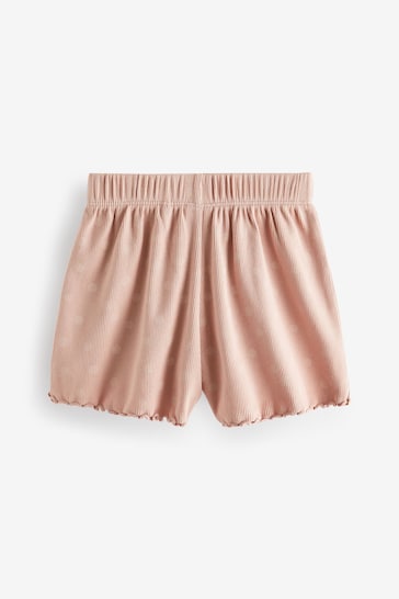 Pink Ditsy Rib Shorts 5 Pack (3mths-7yrs)