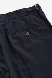Navy Blue Slim Fit Smart Twill Side Adjuster Trousers - Image 6 of 9