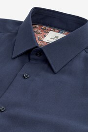 Navy Blue Linen Blend Shirt - Image 6 of 7