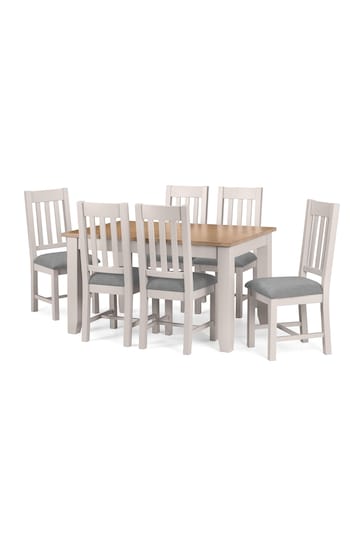 Julian Bowen Grey Richmond Dining Table And 6 Chairs Set