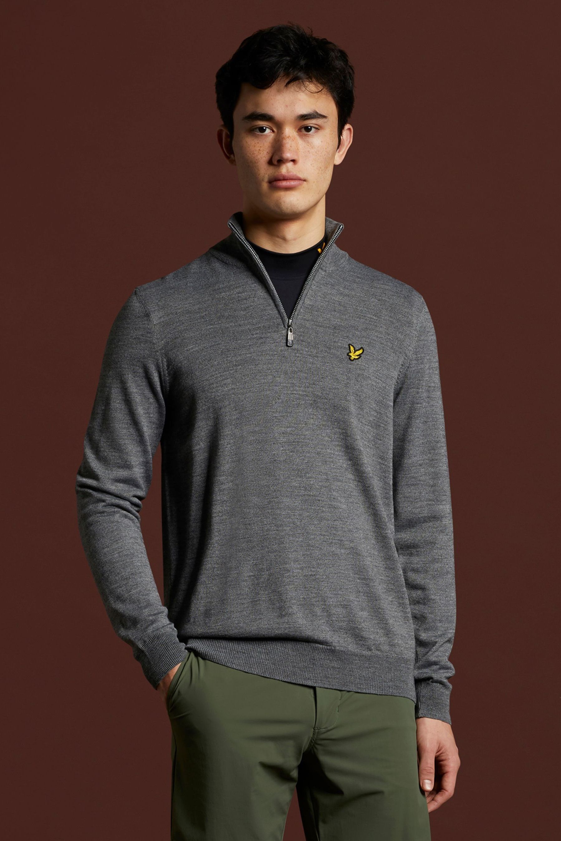 Buy Lyle Scott Grey Golf Quarter Zip Pullover Jumper from Next Luxembourg