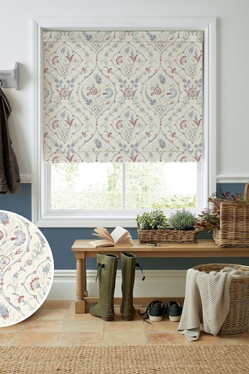 Laura Ashley Red Foscot Damask Made to Measure Roman Blinds