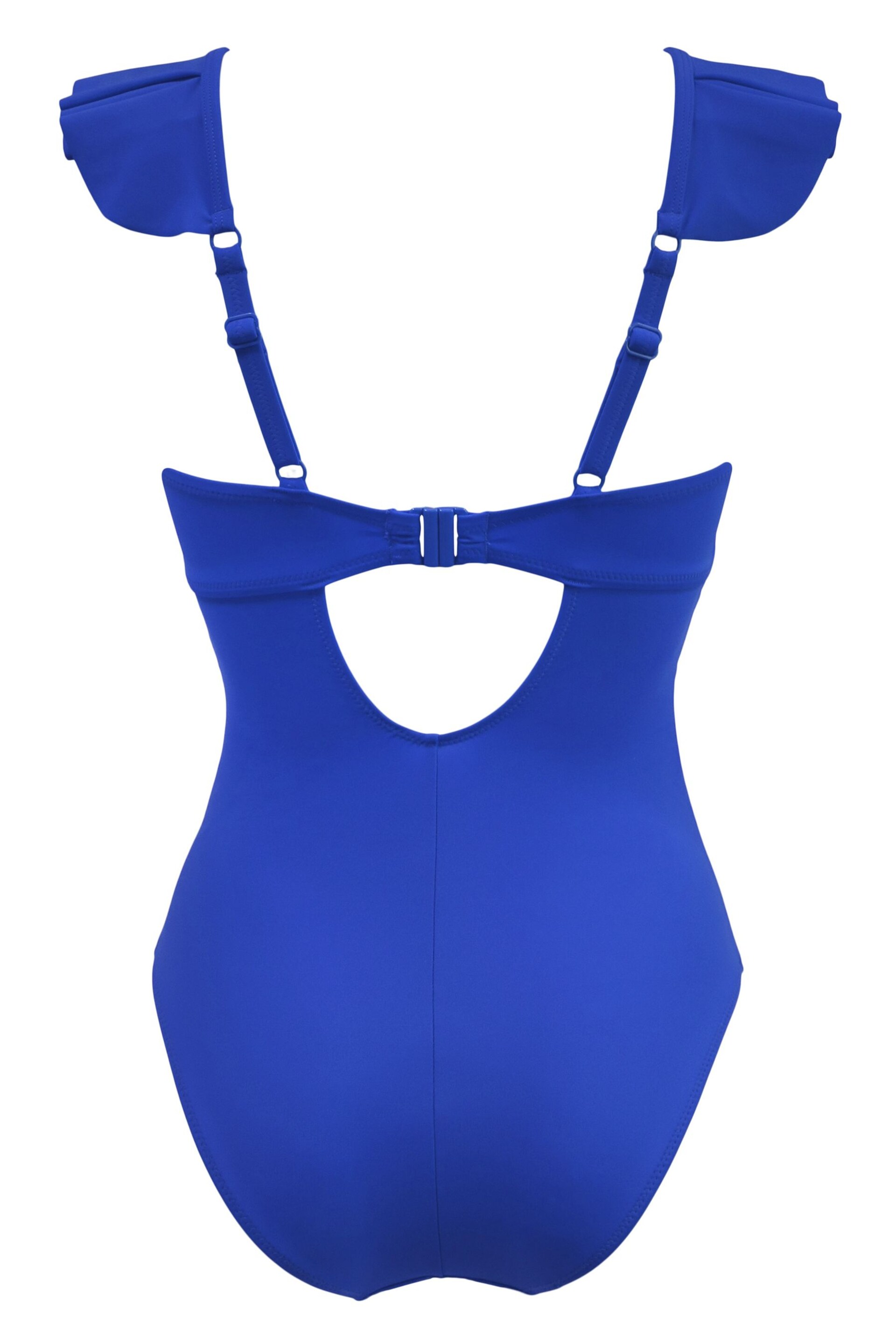 Pour Moi Blue Space Frill Non Wired Swimsuit - Image 5 of 5