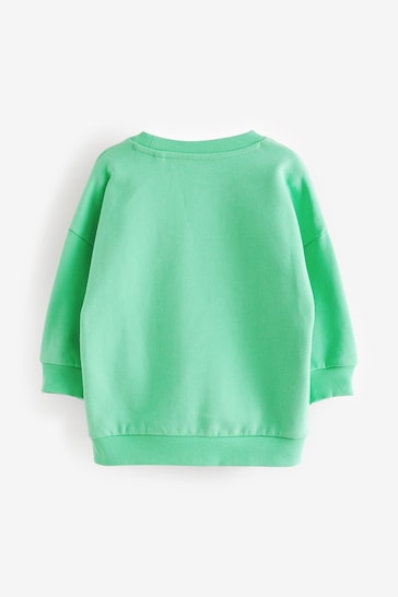 Green Oversized Printed Sweatshirt (3mths-7yrs)