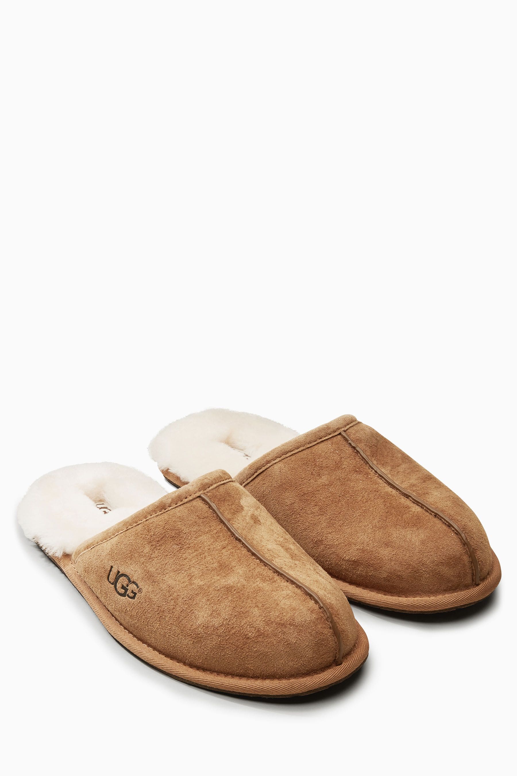Buy UGG Chestnut Brown Faux Fur Lined Scuff Slippers from the Next UK online shop