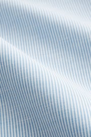 Blue Stripe Printed Linen Blend Shirt - Image 6 of 6