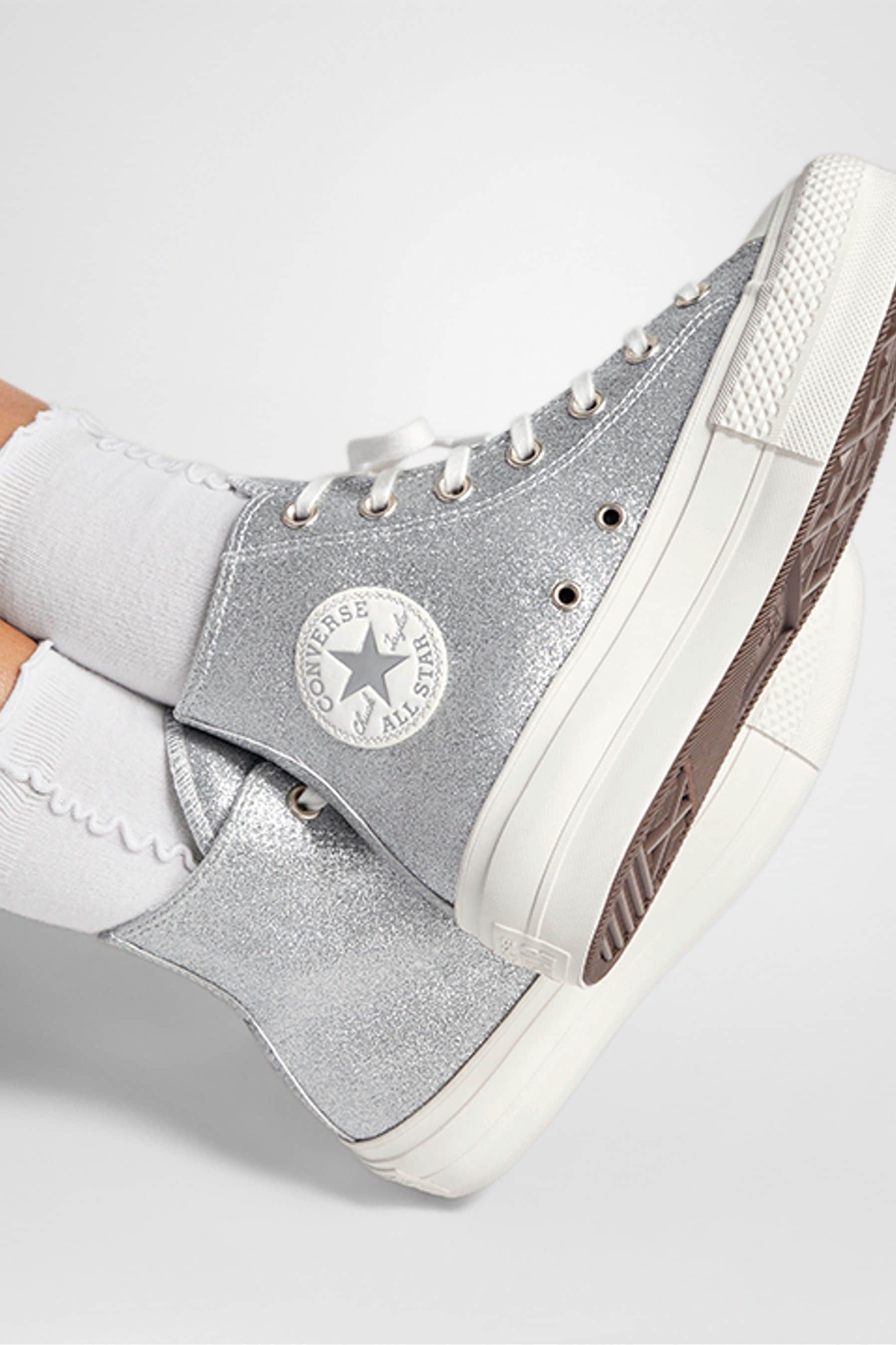Womens converse silver shop