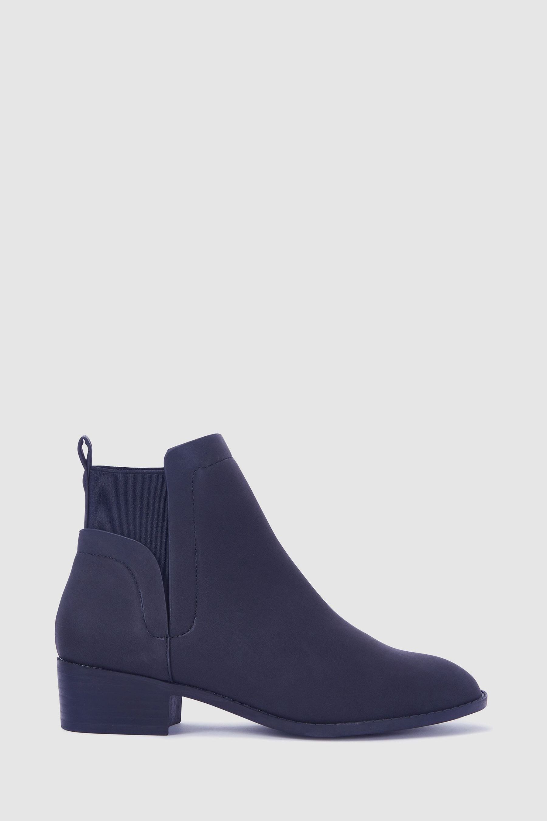 Navy flat ankle sales boots