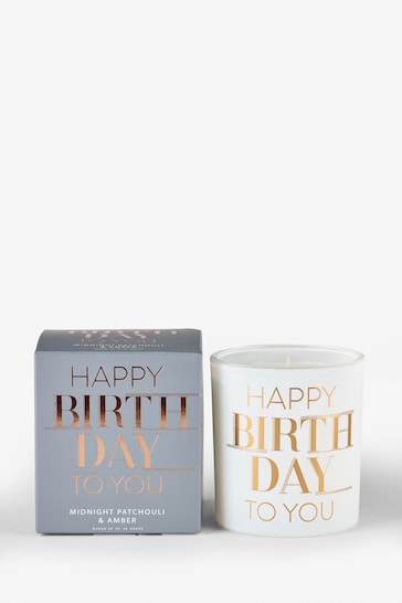 White/Gold Happy Birthday Balloon Scented Candle