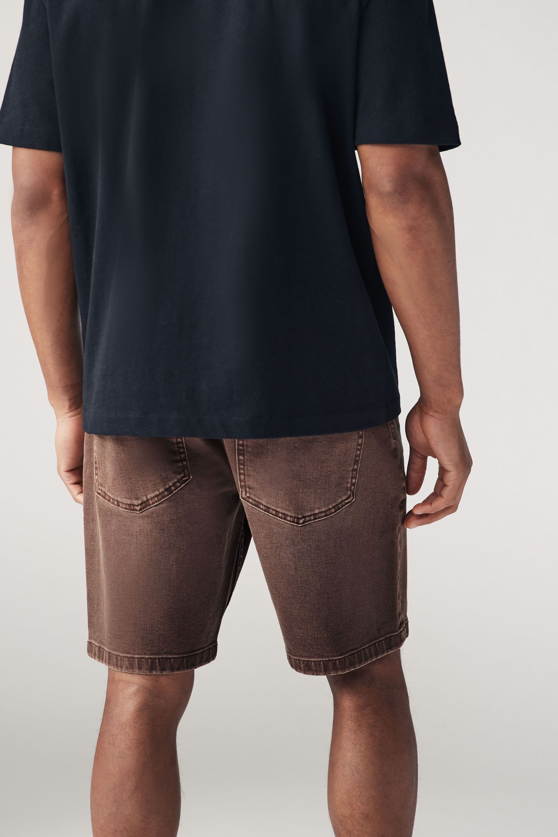 Rust Brown Garment Dye Denim Shorts - Image 2 of 9