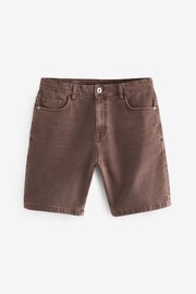 Rust Brown Garment Dye Denim Shorts - Image 6 of 9