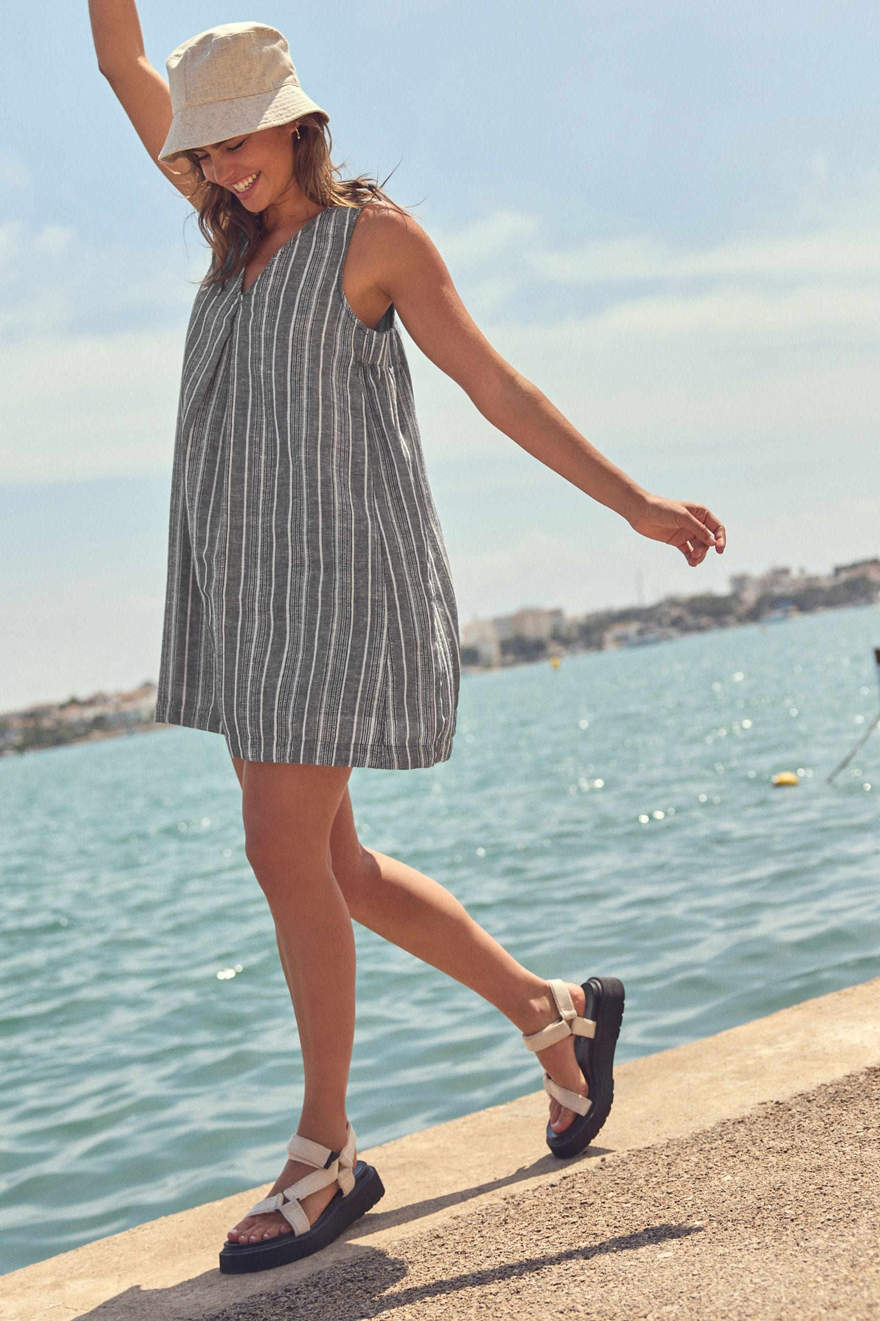 Pinstripe mini dress top