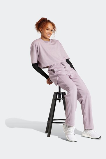 adidas Purple Sportswear All Szn Loose Crop T-Shirt