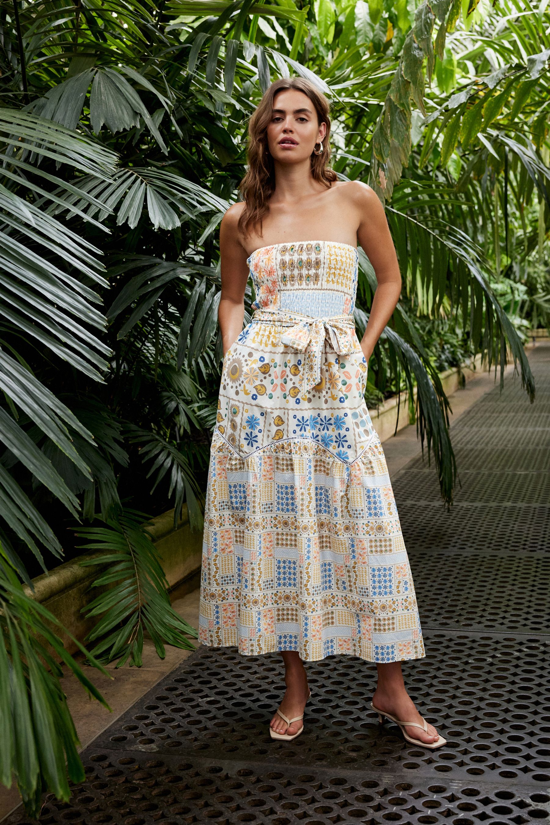 Bandeau midi summer dress clearance