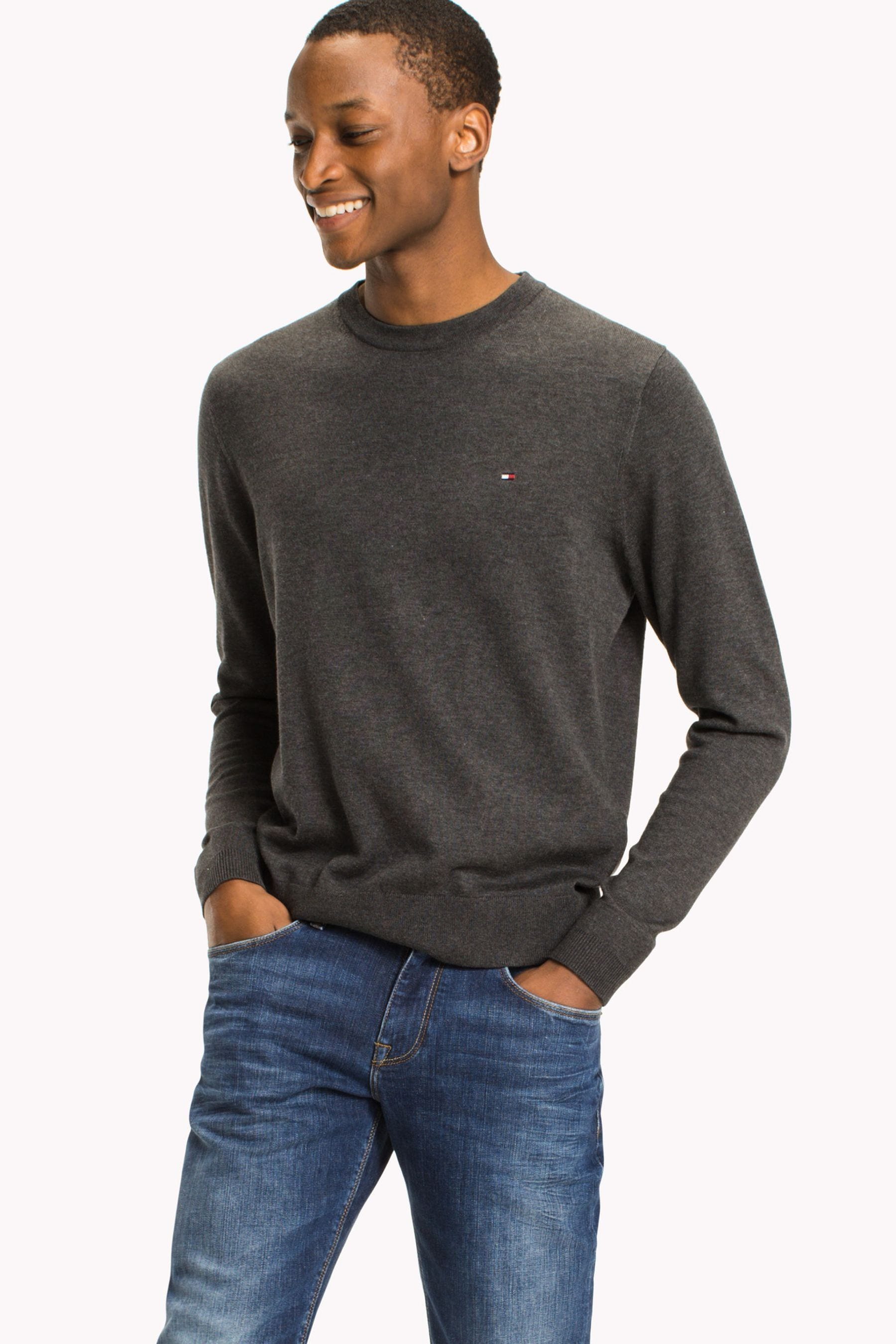 Buy Tommy Hilfiger Core Cotton Silk Crew Neck Sweater from the