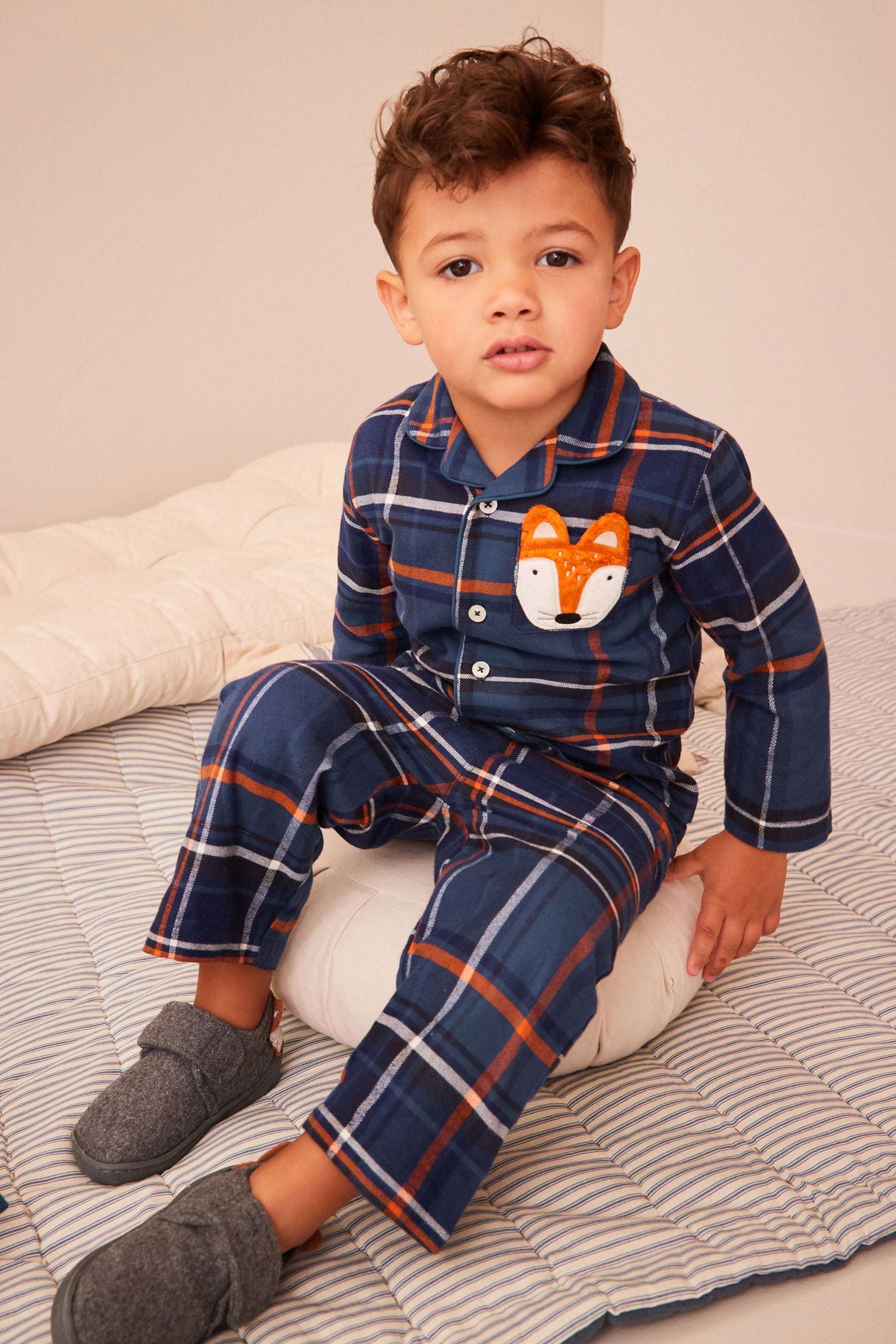 Buy Navy Blue Fox Button Down Pyjamas 9mths 8yrs from Next Belgium