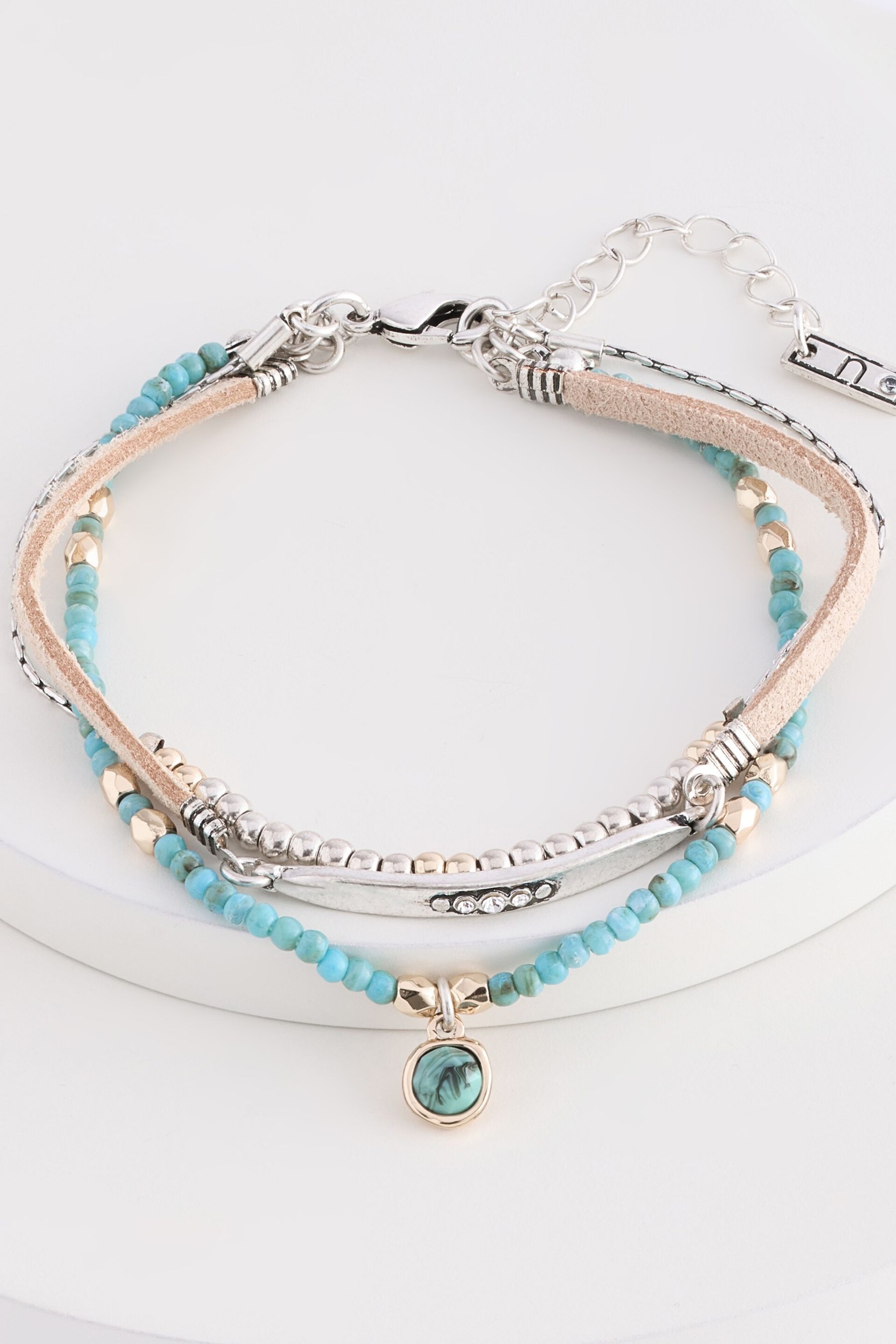 Blue Boho Beaded Bracelet - Image 3 of 4