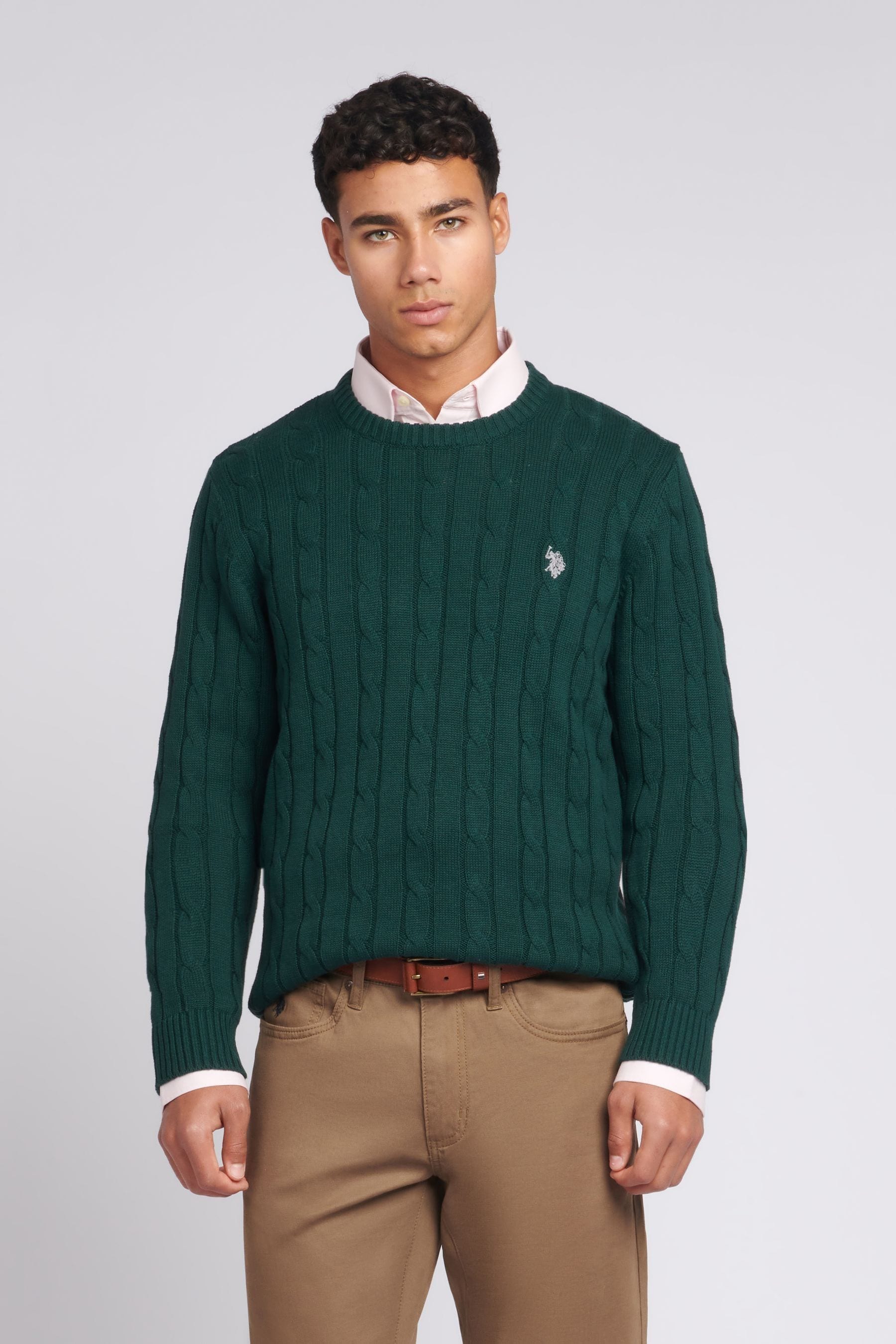 Buy U.S. Polo Assn. Mens Cable Knit Crew Neck Jumper from Next Estonia