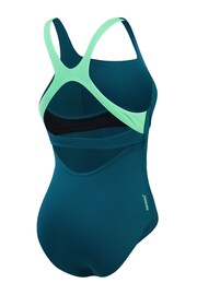 Speedo Womens Blue Flex Band Swimsuit with Integrated Swim Bra - Image 8 of 11