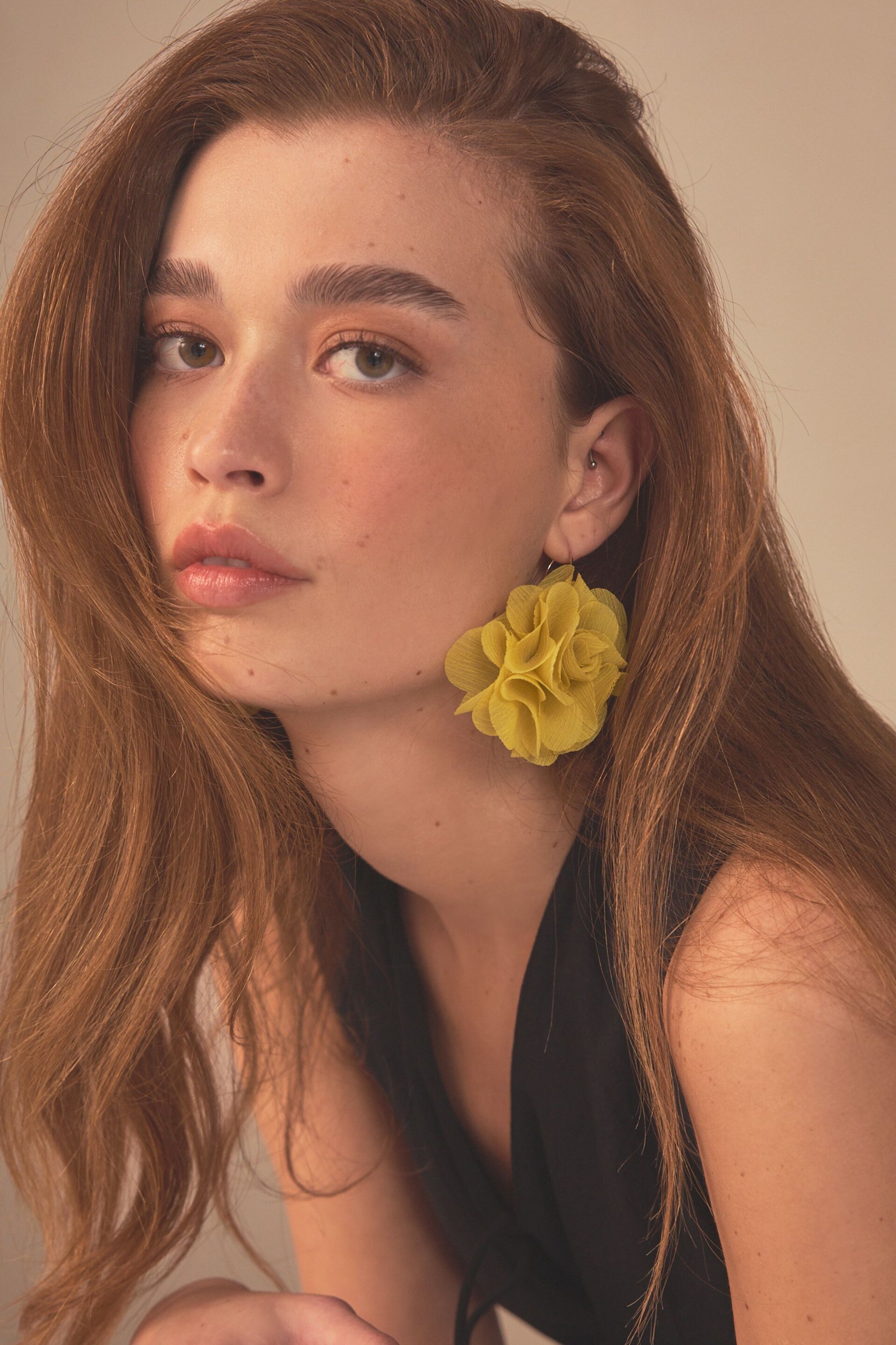 Lime Green Corsage Earrings - Image 1 of 4