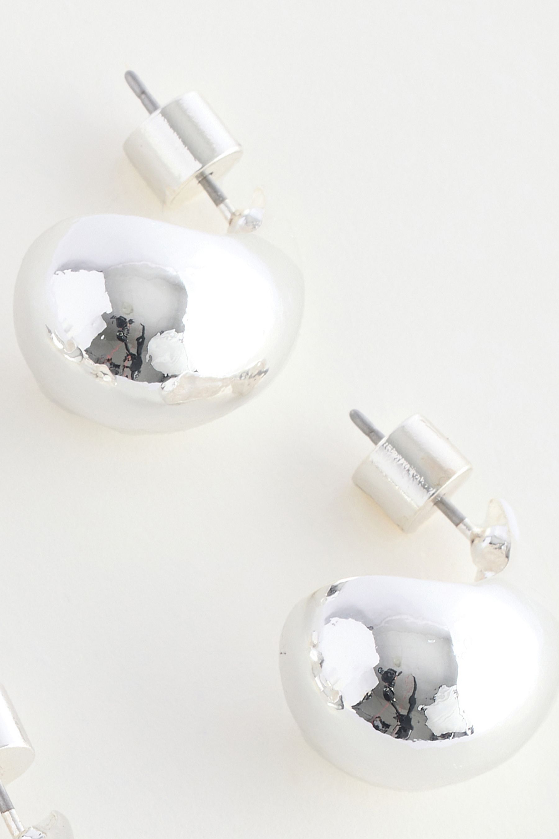 Silver Tone Teardrop Earrings 3 Pack Made with Recycled Metal