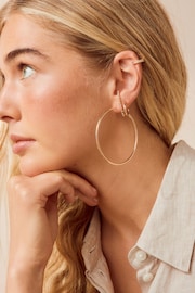 Золотистий - Mixed Hoop and Cuff Earrings Pack - Image 1 of 3