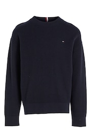 Tommy Hilfiger Kids Blue Essential Sweater - Image 4 of 5