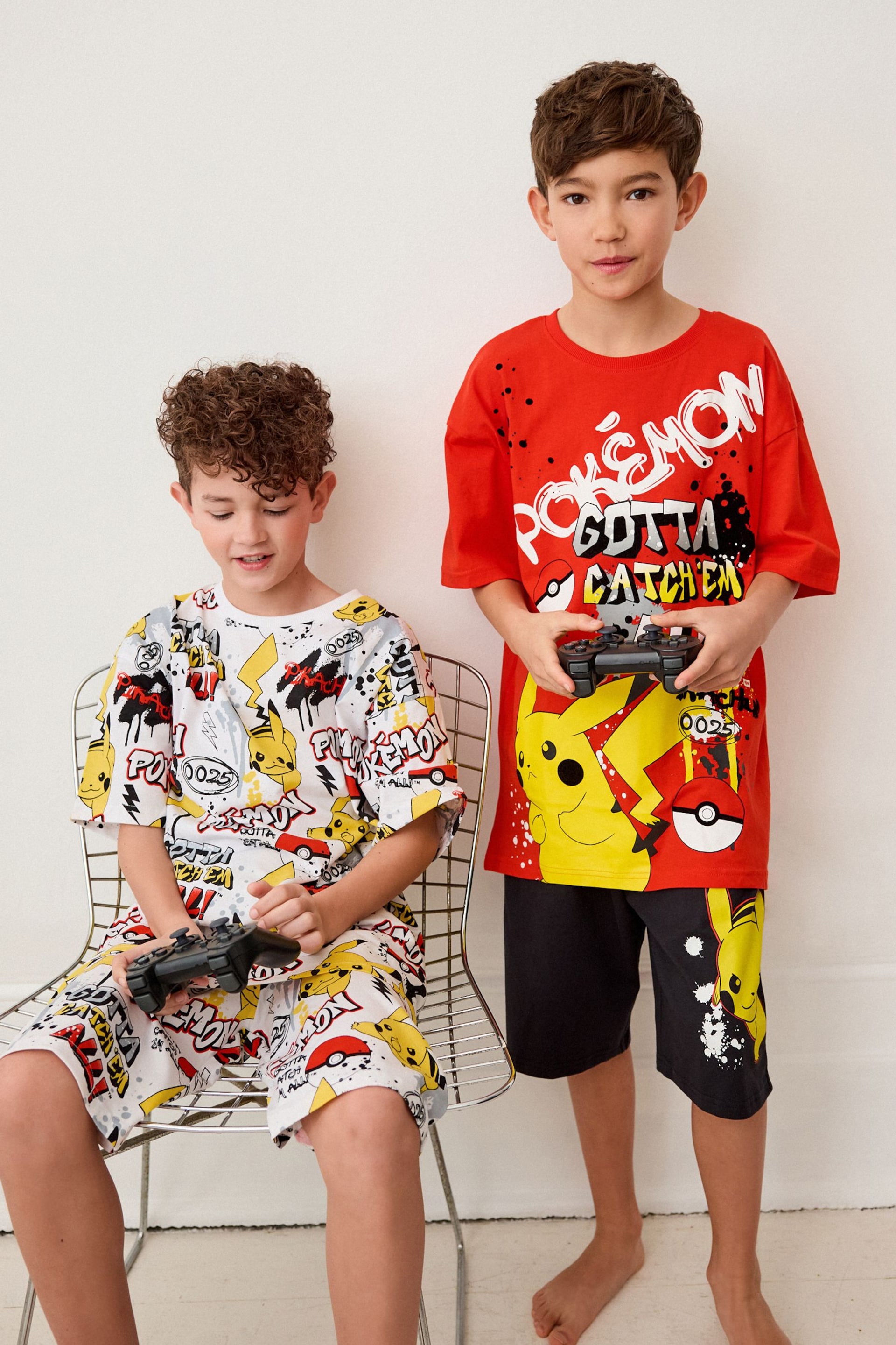 Pokémon Red/Black/White Short Pyjamas 2 Pack (3-14yrs) - Image 1 of 9