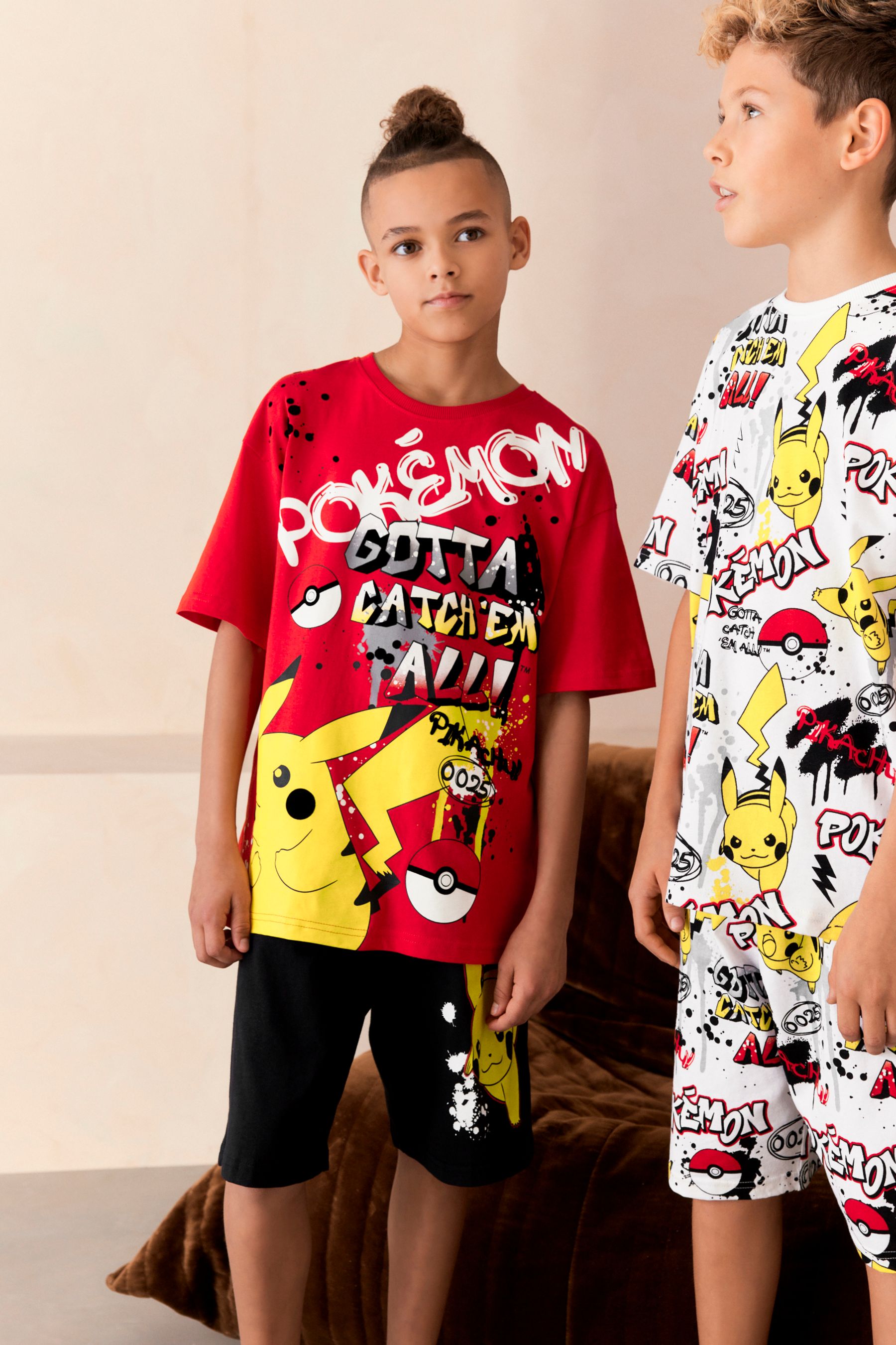 Buy Pokemon Red Black White Short Pyjamas 2 Pack 3 14yrs from Next Qatar