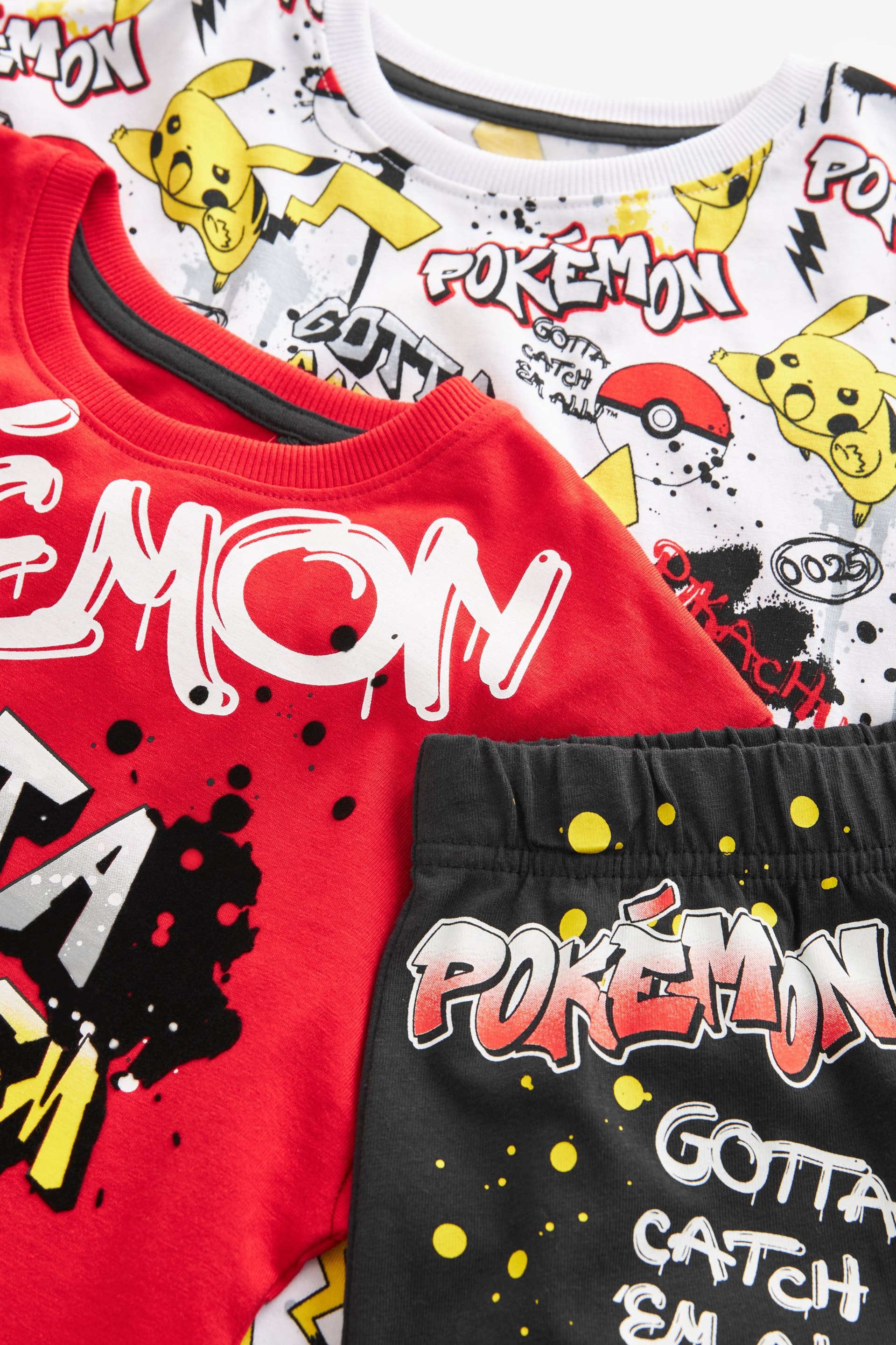 Pokémon Red/Black/White Short Pyjamas 2 Pack (3-14yrs) - Image 8 of 9