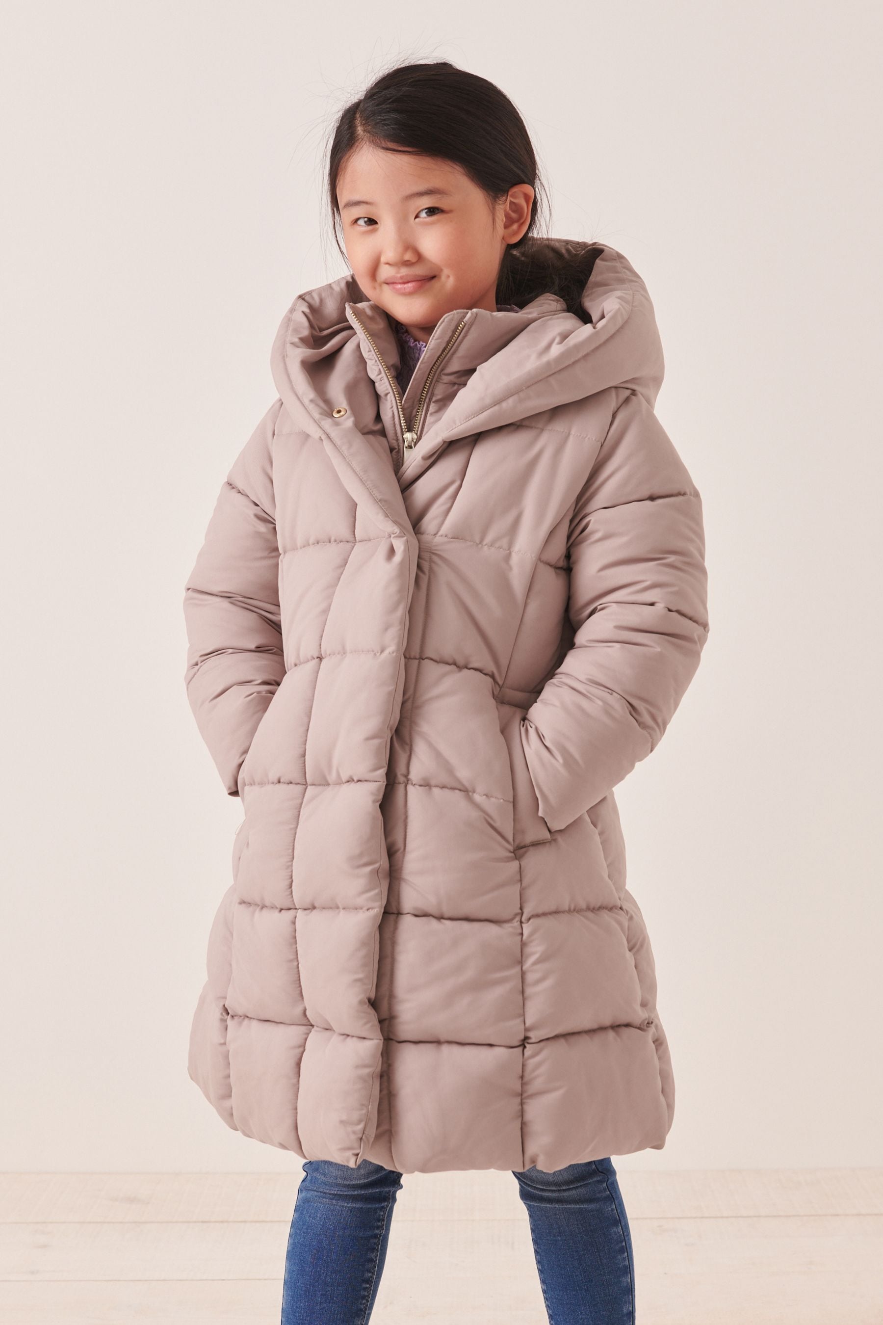 Buy Pink Square Quilted Skirted Padded Coat 3 16yrs from Next Luxembourg