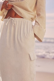 Natural Column Midi Skirt with Linen - Image 4 of 6