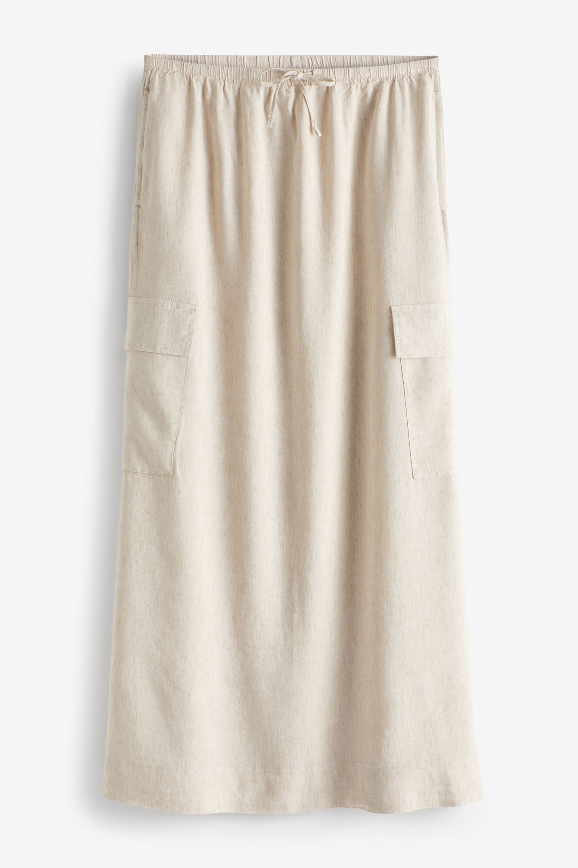 Natural Column Midi Skirt with Linen - Image 5 of 6