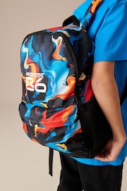 Orange Glitch Print Printed Backpack - Image 1 of 5