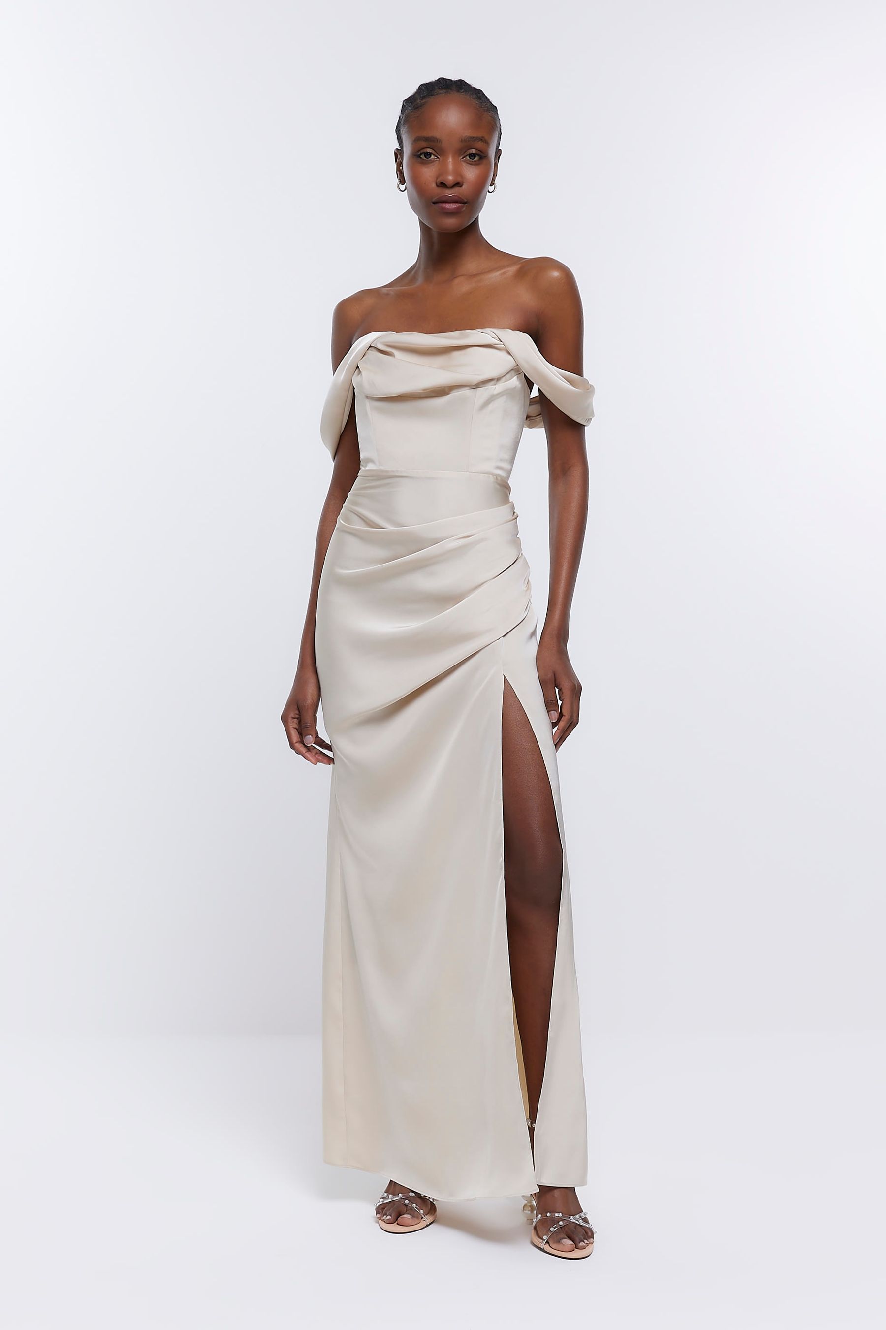 Buy River Island Cream Bardot Bridesmaid Dress from the Next UK online shop