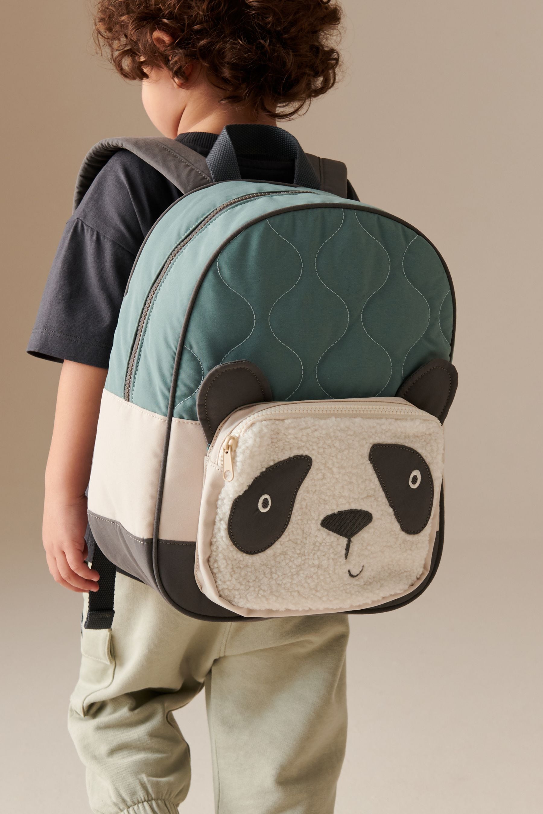 Teal Ecru Panda Backpack