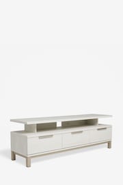 White Bronx Up to 65 inch, Floating Top Oak Effect TV Unit - Image 6 of 9