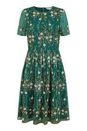 Yumi Green Embroidered Floral Skater Dress - Image 5 of 5